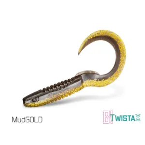 Kumijigi Twistax Eeltail 150mm, MudGOLD, 5 kpl/pakkaus