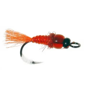 Morri-mormyska perho, punainen/oranssi, #8