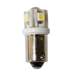 LED-lamppu BA9S, 12V, kylmä valkoinen valo - 4SMDs+1LED