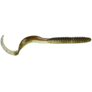 Kumijigi Rib Worm 3.5", 3.0g, vihreä / hopea, tuoksustettu, 10 kpl/pakkaus